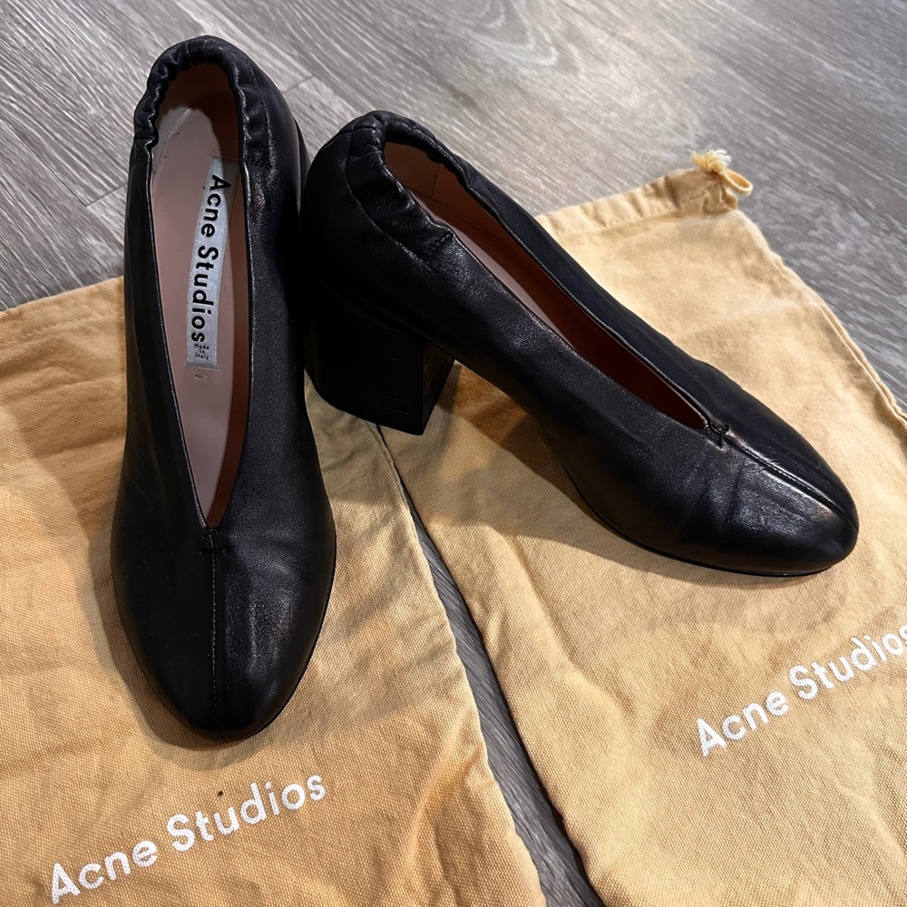 Acne studios black block heel